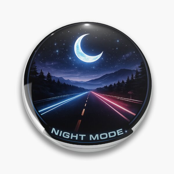 Item preview, Night Mode – Moon & Road Minimal Circle designed and sold by TYTANS-Shop.
