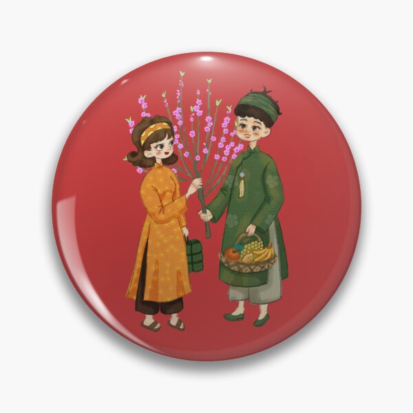 Item preview, Vietnamese couple Lunar New Year designed and sold by RosalinesEyes.