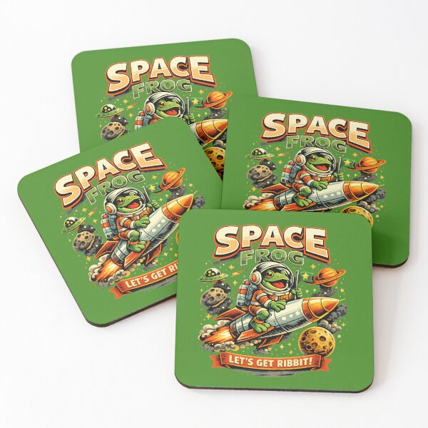 Item preview, Space Frog – Let’s Get Ribbit! Retro Astronaut Frog Art designed and sold by WildbuntingStudio.