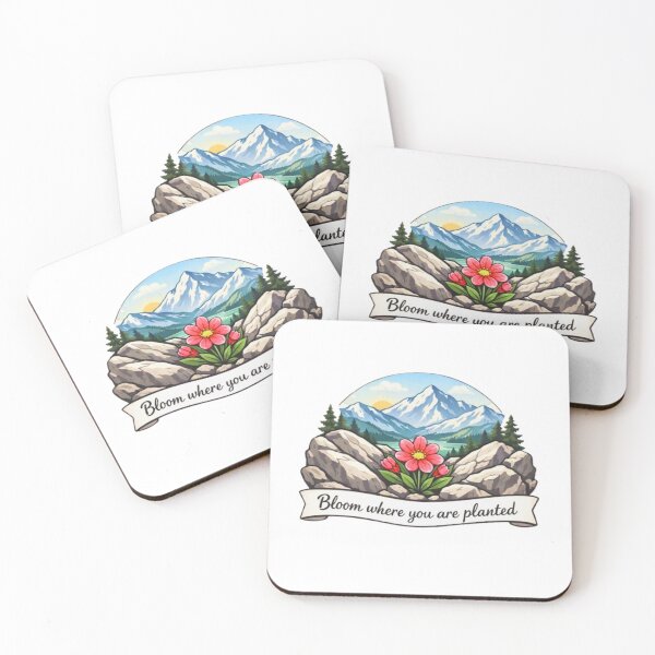 Item preview, Bloom Where You Are Planted – Inspirational Floral Quote Sticker designed and sold by TheInkyLine.