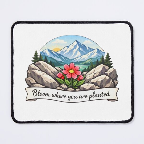 Item preview, Bloom Where You Are Planted – Inspirational Floral Quote Sticker designed and sold by TheInkyLine.