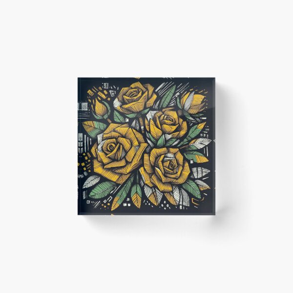 Item preview, Golden Yellow Rose Floral Artwork for Statement Decor Enthusiasts designed and sold by WildStroke.