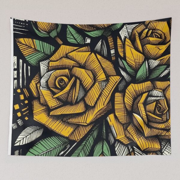 Item preview, Golden Yellow Rose Floral Artwork for Statement Decor Enthusiasts designed and sold by WildStroke.