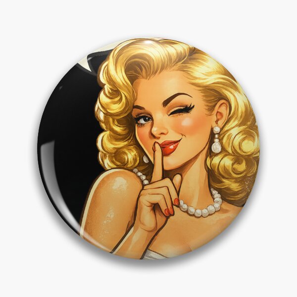 Item preview, Don’t Tell… I Know – Retro Blonde Pin-Up Girl designed and sold by Bea May Bombshell Studio.