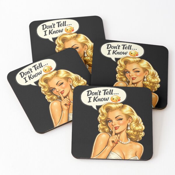 Item preview, Don’t Tell… I Know – Retro Blonde Pin-Up Girl designed and sold by Bea May Bombshell Studio.