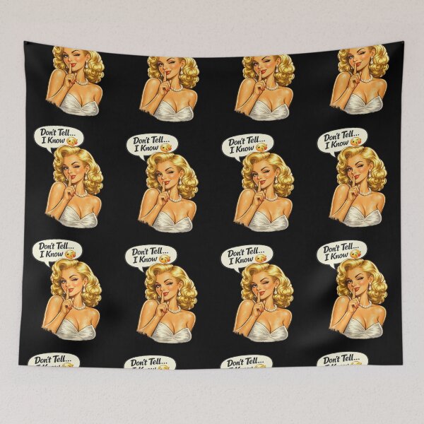 Item preview, Don’t Tell… I Know – Retro Blonde Pin-Up Girl designed and sold by Bea May Bombshell Studio.