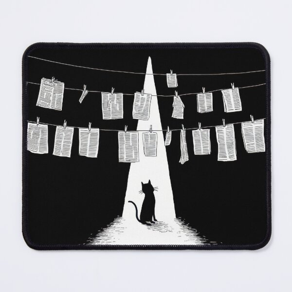 Item preview, Cat by hanging papers at night designed and sold by anytka.