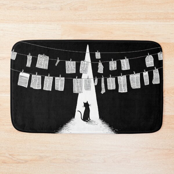 Item preview, Cat by hanging papers at night designed and sold by anytka.