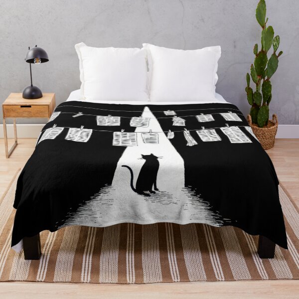 Item preview, Cat by hanging papers at night designed and sold by anytka.