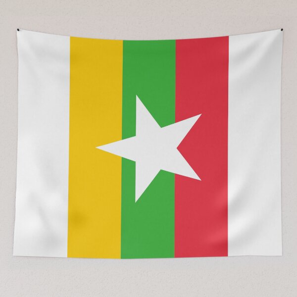 Item preview, Vertical Myanmar Flag Design designed and sold by NTGUILTY.