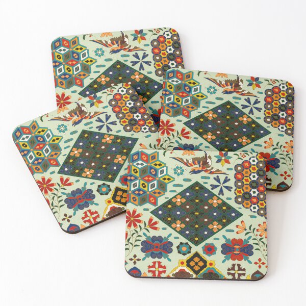 Item preview, Shapes cubes squares flowers pattern vintage design designed and sold by Good_Things.