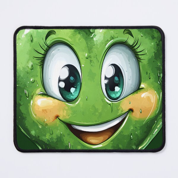 Item preview, Heart №22 Kawaii Smiling Green Slime Heart designed and sold by SyberGen.