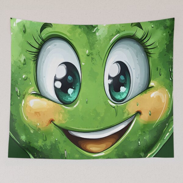 Item preview, Heart №22 Kawaii Smiling Green Slime Heart designed and sold by SyberGen.