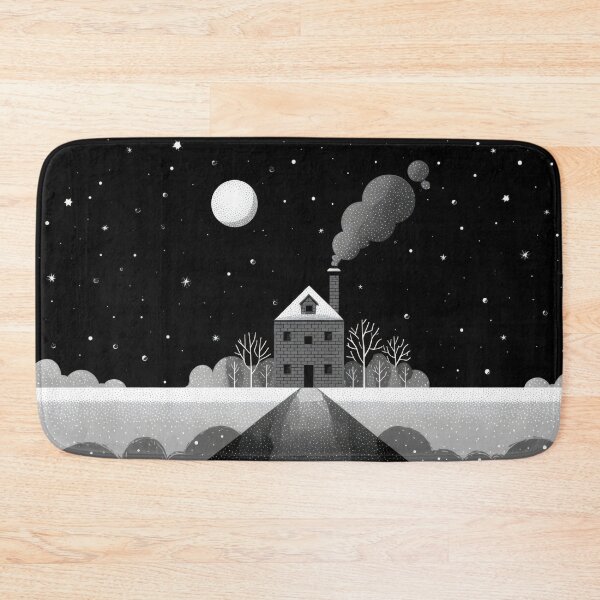 Item preview, House on a snowy night with stars designed and sold by anytka.