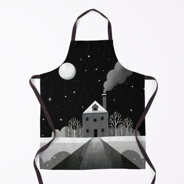 Item preview, House on a snowy night with stars designed and sold by anytka.