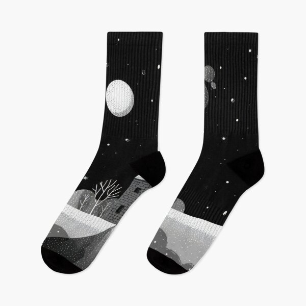Item preview, House on a snowy night with stars designed and sold by anytka.