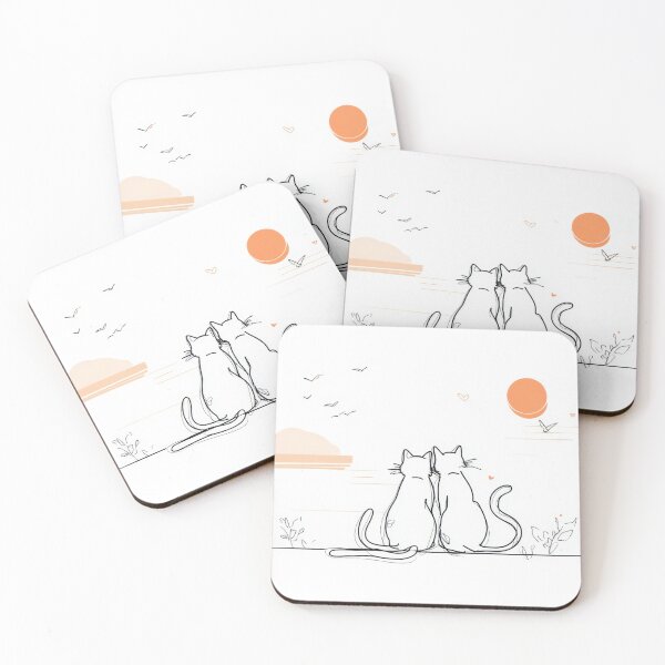 Item preview, Cats watch sunset outdoors designed and sold by anytka.