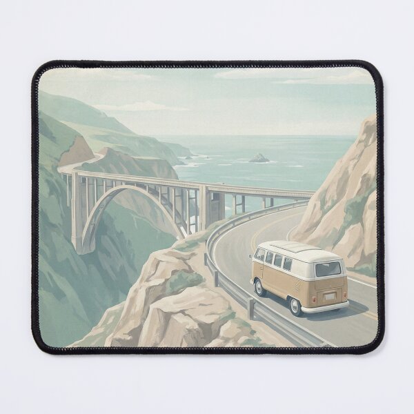 Item preview, Highway One Vintage Travel Poster - The Long Way Home designed and sold by Cozy-Old-Pub.