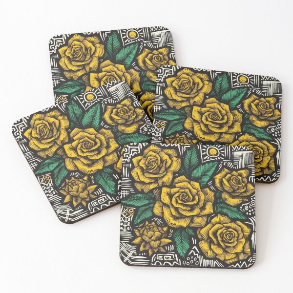 Item preview, African-Inspired Yellow Rose Pattern for Cultural Art Lovers designed and sold by WildStroke.