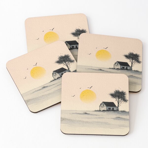 Item preview, Sunrise over a house in the field designed and sold by anytka.