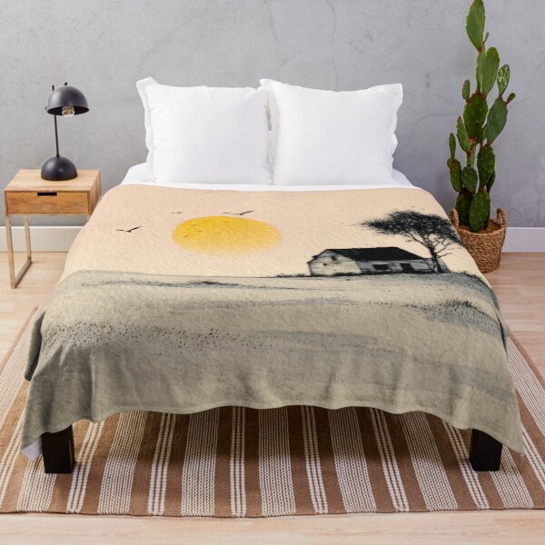 Item preview, Sunrise over a house in the field designed and sold by anytka.