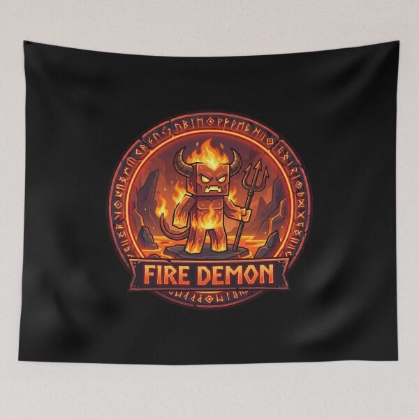 Item preview, Blocky Fire Demon RPG Monster Avatar designed and sold by SignumShop.