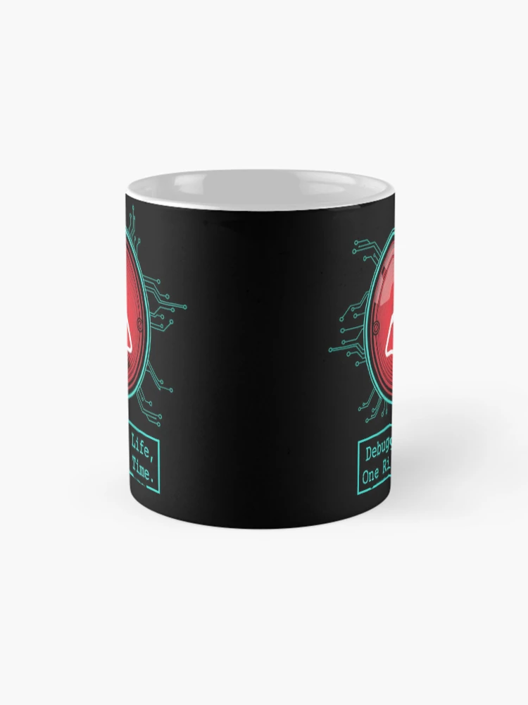Thumbnail 4 of 6, Coffee Mug, Debugging My Life - Programmer Biker Humor - Motorcycle Code Error Design designed and sold by ChainLogic.
