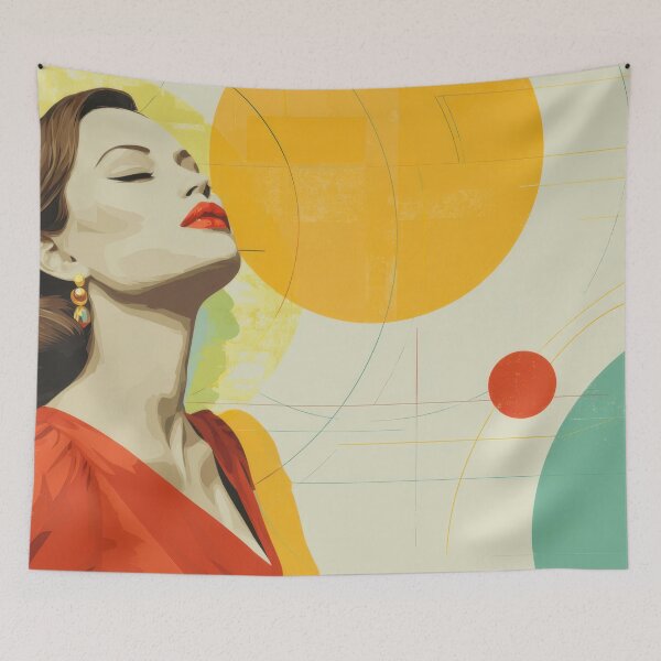 Item preview, Woman with closed eyes enjoys colors designed and sold by anytka.