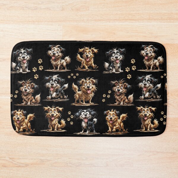 Item preview, Goofy Scruffy Dogs Pattern – Funny Cartoon Dog Illustration designed and sold by PAPIRO SIGLO XXI.