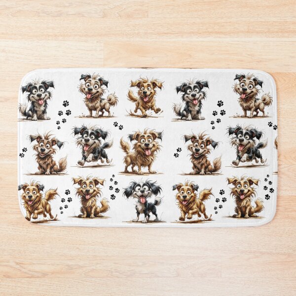 Item preview, Goofy Scruffy Dogs Pattern – Funny Cartoon Dog Illustration designed and sold by PAPIRO SIGLO XXI.