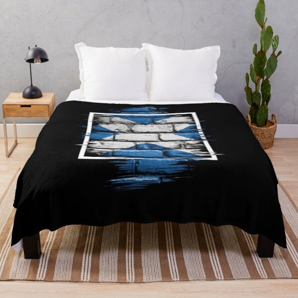 Item preview, Scottish Saltire Brick Wall Art - Modern Grunge Scotland Flag Design designed and sold by Loom on the Loch.