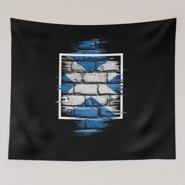 Item preview, Scottish Saltire Brick Wall Art - Modern Grunge Scotland Flag Design designed and sold by Loom on the Loch.