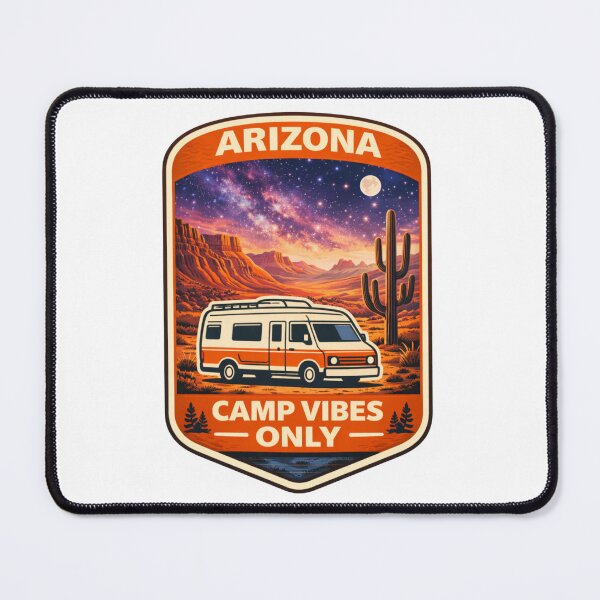 Item preview, Arizona Camp Vibes Only – Desert Night Road Trip Camper Badge designed and sold by Purdiole-art.