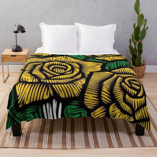 Item preview, Yellow Bohemian Rose Pattern for Nature-Inspired Decor Fans designed and sold by WildStroke.