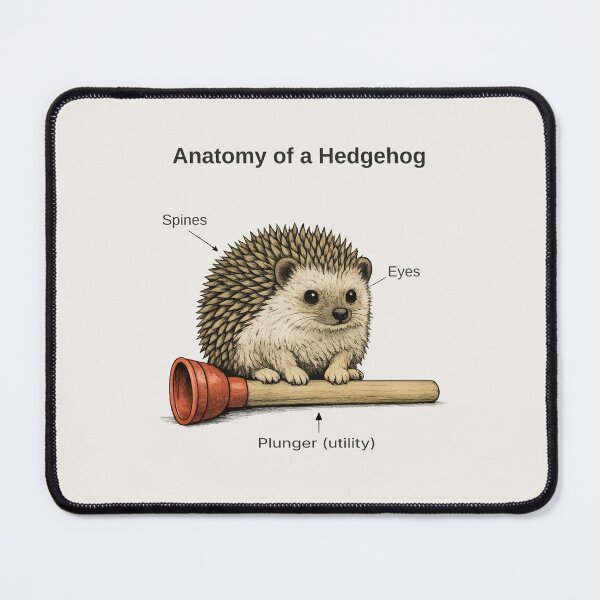 Item preview, Hedgehog Anatomy Diagram Illustration designed and sold by Ombrya.