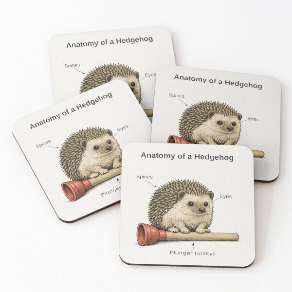 Item preview, Hedgehog Anatomy Diagram Illustration designed and sold by Ombrya.