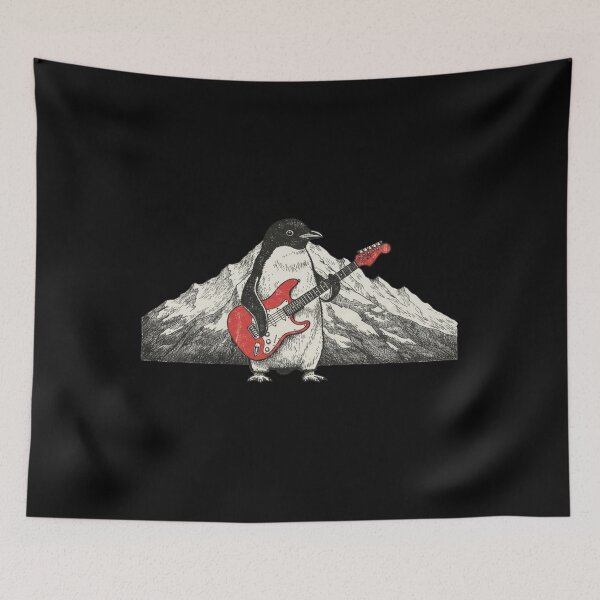 Item preview, Rock Penguin Playing Electric Guitar – Cool Music Animal Art designed and sold by YYoYY.