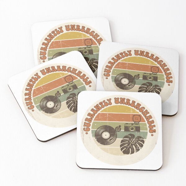 Item preview, Currently Unreachable Retro 70s Analogue Life Badge designed and sold by DigitalAnnaBanana.