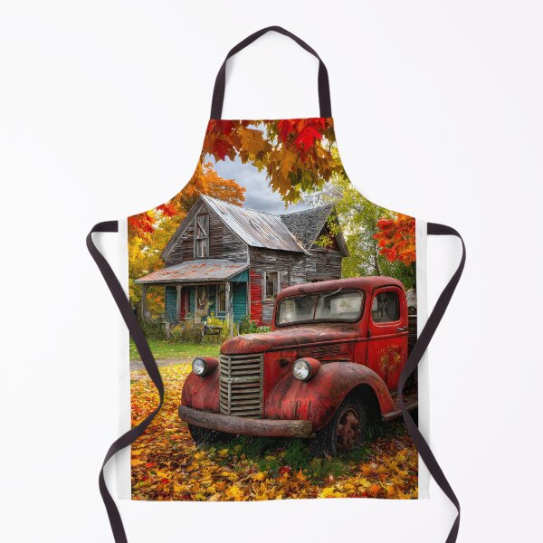 Item preview, Rustic Red Truck Near Abandoned Autumn House designed and sold by Artessie.
