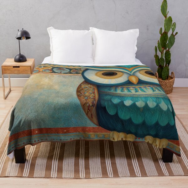 Item preview, Colorful owl design on canvas designed and sold by anytka.