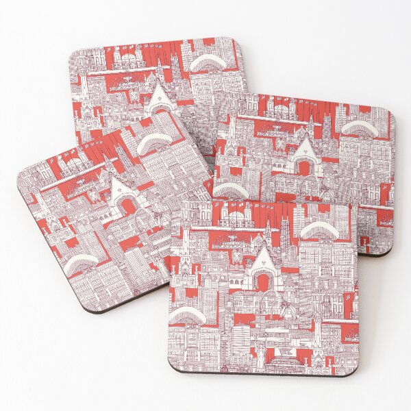 Item preview, Chicago toile claret red designed and sold by scrummy.