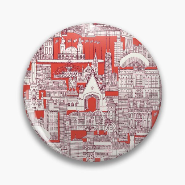 Item preview, Chicago toile claret red designed and sold by scrummy.