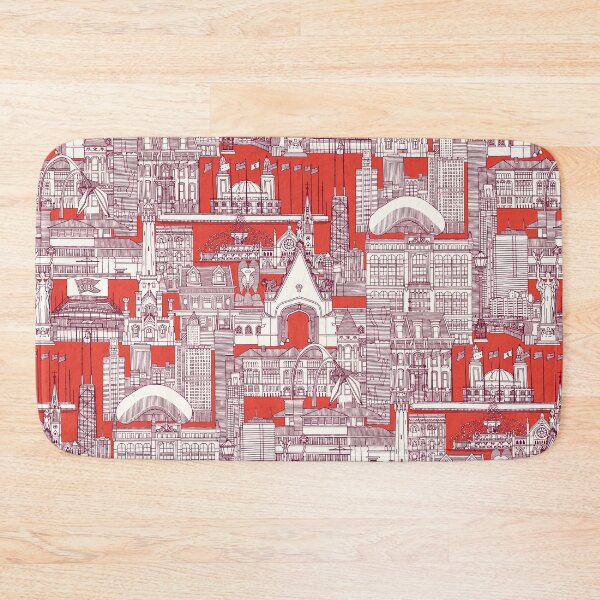 Item preview, Chicago toile claret red designed and sold by scrummy.