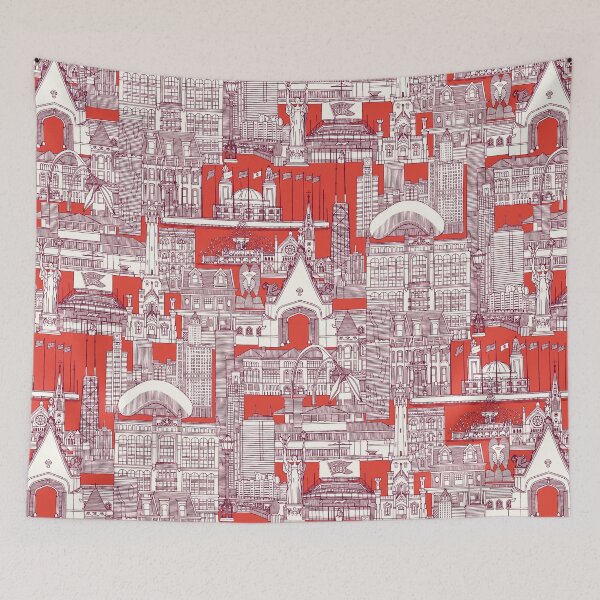 Item preview, Chicago toile claret red designed and sold by scrummy.
