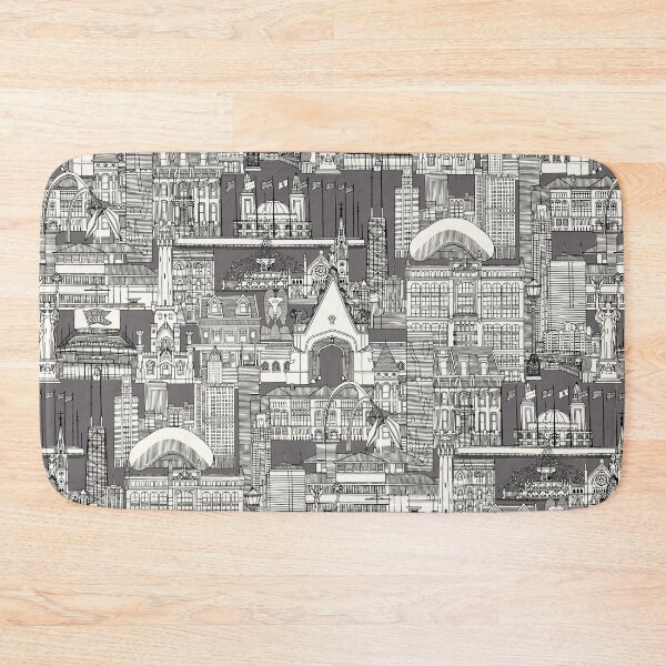 Item preview, Chicago toile black robust grey designed and sold by scrummy.