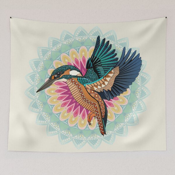 Item preview, kingfisher mandala designed and sold by scrummy.