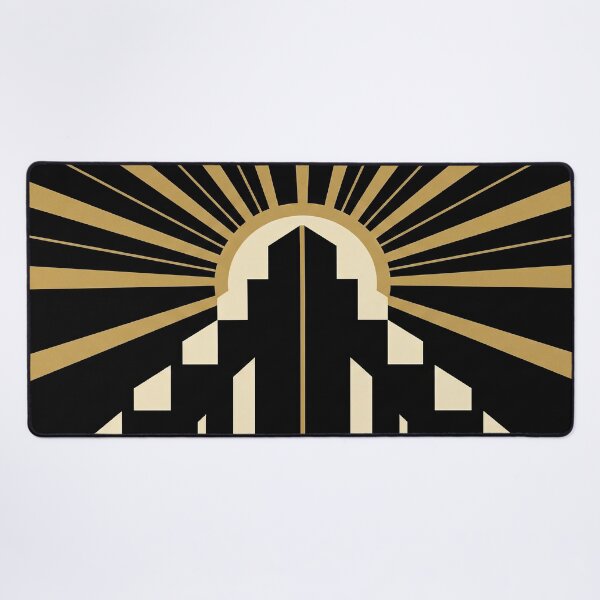 Item preview, Art Deco Sunburst Geometric Wall Art – Modern Gold & Black Design designed and sold by SavinMercantile.