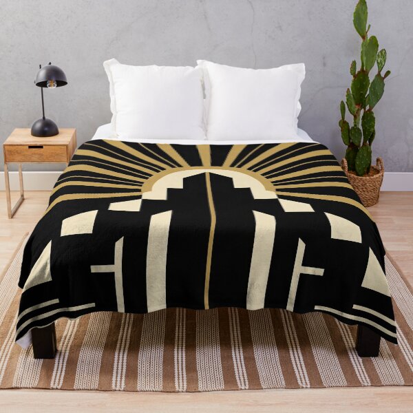 Item preview, Art Deco Sunburst Geometric Wall Art – Modern Gold & Black Design designed and sold by SavinMercantile.