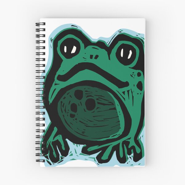 Item preview, Frog and toad happy linoprint designed and sold by petalecho.