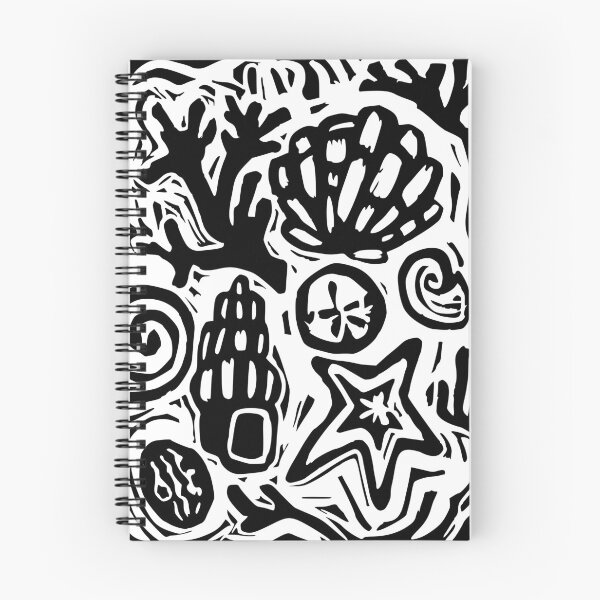 Item preview, shell tidepool summer beach linoprint designed and sold by petalecho.